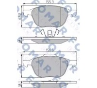 Комплект тормозных колодок, дисковый тормоз FOMAR Friction FO 914581 FO914581 FOMAR Friction - купить в магазине запчастей по Украине
