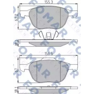 Комплект тормозных колодок, дисковый тормоз FO914581 FOMAR Friction - купить в магазине запчастей по Украине