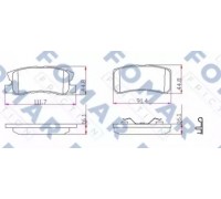 Комплект тормозных колодок, дисковый тормоз FOMAR Friction FO 931681 FO931681 FOMAR Friction - купити в магазині запчастин по Україні