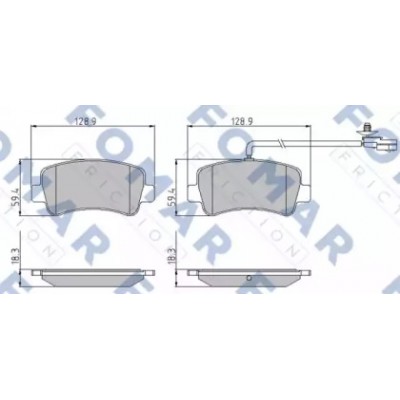 Комплект тормозных колодок, дисковый тормоз FO935481 FOMAR Friction - купити в магазині запчастин по Україні