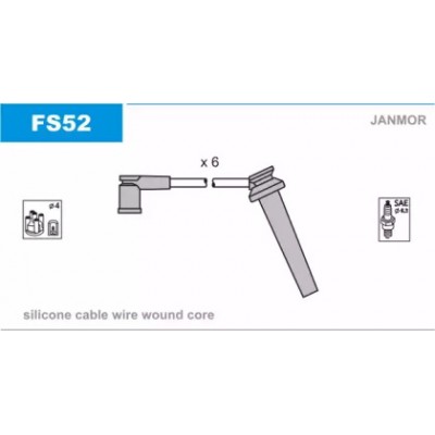 Комплект проводов зажигания FS52 JANMOR - купить в магазине запчастей по Украине