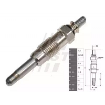 Свеча накаливания FT82710 FAST - купить в магазине запчастей по Украине