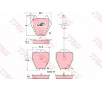 Комплект тормозных колодок, дисковый тормоз TRW GDB1381 GDB1381 TRW - купить в магазине запчастей по Украине