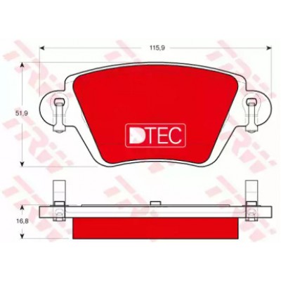 Комплект тормозных колодок, дисковый тормоз GDB1525DTE TRW - купить в магазине запчастей по Украине