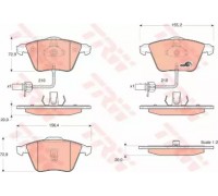 Комплект тормозных колодок, дисковый тормоз TRW GDB1528 GDB1528 TRW - купить в магазине запчастей по Украине