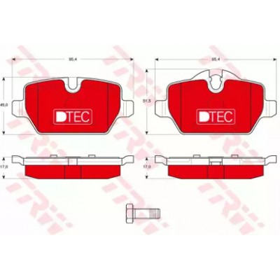 Комплект тормозных колодок, дисковый тормоз GDB1612DTE TRW - купить в магазине запчастей по Украине