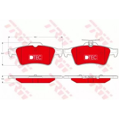 Комплект тормозных колодок, дисковый тормоз GDB1621DTE TRW - купить в магазине запчастей по Украине
