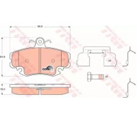 Комплект тормозных колодок, дисковый тормоз TRW GDB1634 GDB1634 TRW - купить в магазине запчастей по Украине
