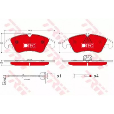Комплект тормозных колодок, дисковый тормоз GDB1768DTE TRW - купить в магазине запчастей по Украине