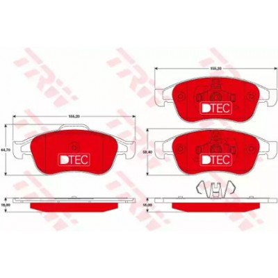Комплект тормозных колодок, дисковый тормоз GDB1789DTE TRW - купить в магазине запчастей по Украине