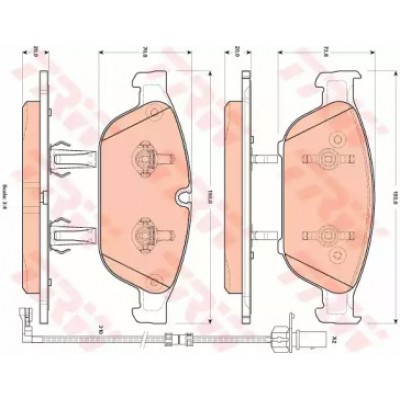 Комплект тормозных колодок, дисковый тормоз GDB1897 TRW - купить в магазине запчастей по Украине