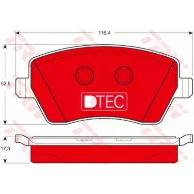 Комплект тормозных колодок, дисковый тормоз GDB3332DTE TRW - купить в магазине запчастей по Украине