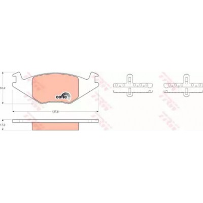 Комплект тормозных колодок, дисковый тормоз GDB463 TRW - купить в магазине запчастей по Украине