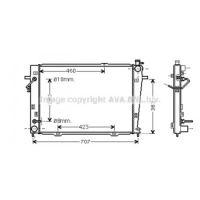 Радиатор, охлаждение двигателя HY2167 AVA QUALITY COOLING - купить в магазине запчастей по Украине