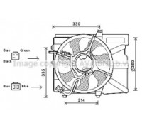 Вентилятор, охлаждение двигателя AVA QUALITY COOLING HY7525 HY7525 AVA QUALITY COOLING - купить в магазине запчастей по Украине