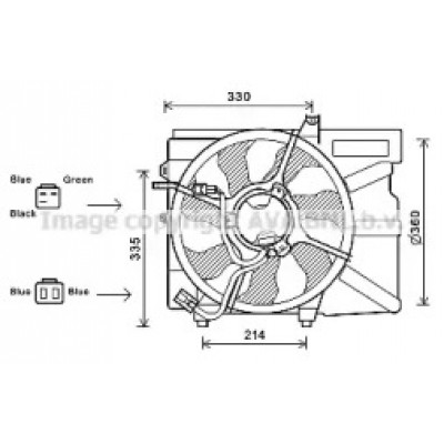 Вентилятор, охлаждение двигателя HY7525 AVA QUALITY COOLING - купить в магазине запчастей по Украине