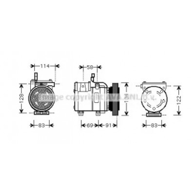 Компрессор, кондиционер HYAK199 AVA QUALITY COOLING - купить в магазине запчастей по Украине