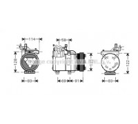 Компрессор, кондиционер AVA QUALITY COOLING HYK196 HYK196 AVA QUALITY COOLING - купити в магазині запчастин по Україні