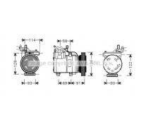 Компрессор, кондиционер AVA QUALITY COOLING HYK199 HYK199 AVA QUALITY COOLING - купить в магазине запчастей по Украине