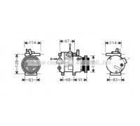 Компрессор, кондиционер AVA QUALITY COOLING HYK256 HYK256 AVA QUALITY COOLING - купить в магазине запчастей по Украине