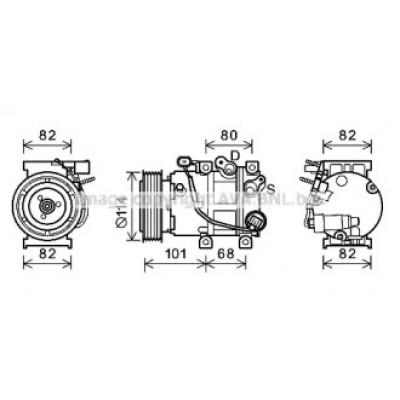 Компрессор, кондиционер HYK377 AVA QUALITY COOLING - купить в магазине запчастей по Украине