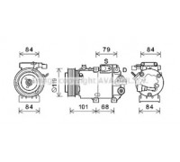 Компрессор, кондиционер AVA QUALITY COOLING HYK422 HYK422 AVA QUALITY COOLING - купить в магазине запчастей по Украине