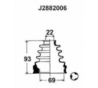 Комплект пылника, приводной вал NIPPARTS J2882006 J2882006 NIPPARTS - купить в магазине запчастей по Украине