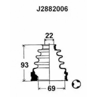 Комплект пылника, приводной вал J2882006 NIPPARTS - купить в магазине запчастей по Украине