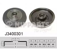 Тормозной барабан NIPPARTS J3400301 J3400301 NIPPARTS - купить в магазине запчастей по Украине