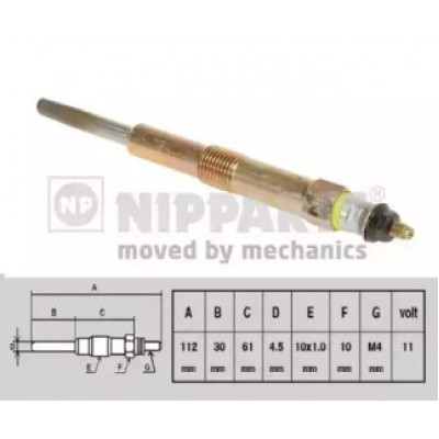 Свеча накаливания J5710501 NIPPARTS - купить в магазине запчастей по Украине