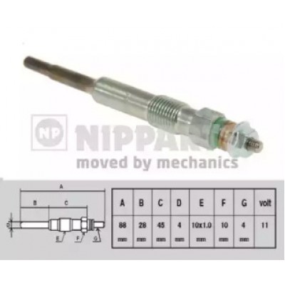 Свеча накаливания J5711028 NIPPARTS - купить в магазине запчастей по Украине