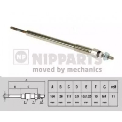Свеча накаливания J5712024 NIPPARTS - купить в магазине запчастей по Украине