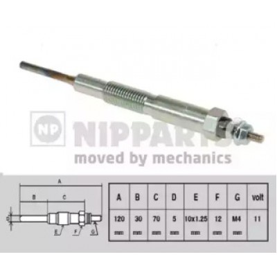 Свеча накаливания J5713010 NIPPARTS - купить в магазине запчастей по Украине
