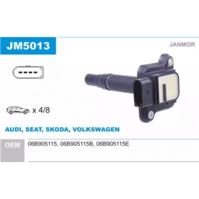 Катушка зажигания JM5013 JANMOR - купить в магазине запчастей по Украине