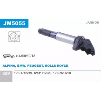 Катушка зажигания JM5055 JANMOR - купить в магазине запчастей по Украине