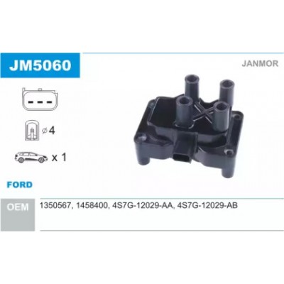 Катушка зажигания JM5060 JANMOR - купити в магазині запчастин по Україні