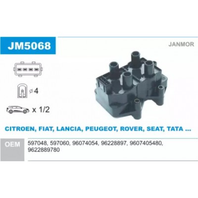 Катушка зажигания JM5068 JANMOR - купить в магазине запчастей по Украине