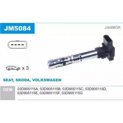 Катушка зажигания JM5084 JANMOR - купить в магазине запчастей по Украине