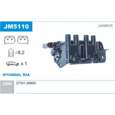 Катушка зажигания JM5110 JANMOR - купить в магазине запчастей по Украине
