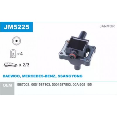 Катушка зажигания JM5225 JANMOR - купить в магазине запчастей по Украине