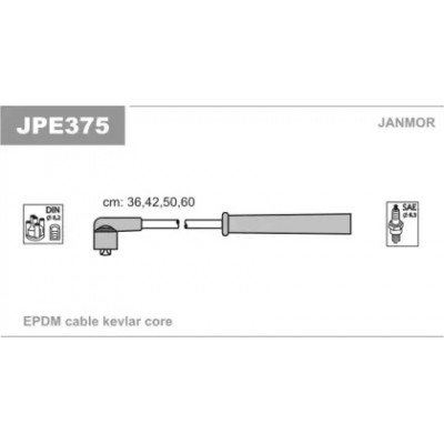 Комплект проводов зажигания JPE375 JANMOR - купить в магазине запчастей по Украине