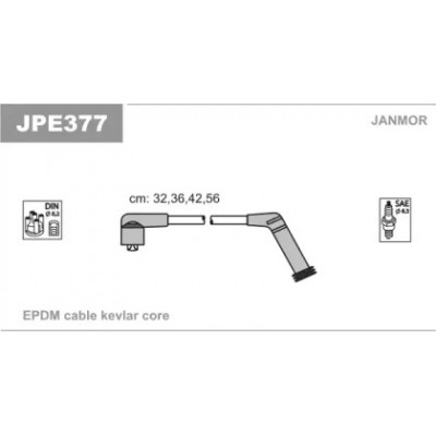Комплект проводов зажигания JPE377 JANMOR - купить в магазине запчастей по Украине