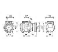 Компрессор, кондиционер AVA QUALITY COOLING KAAK155 KAAK155 AVA QUALITY COOLING - купить в магазине запчастей по Украине