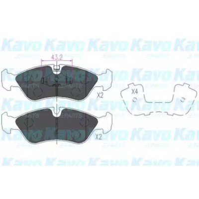 Комплект тормозных колодок, дисковый тормоз KBP1004 KAVO PARTS - купить в магазине запчастей по Украине