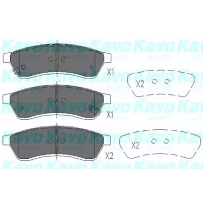 Комплект тормозных колодок, дисковый тормоз KBP1012 KAVO PARTS - купити в магазині запчастин по Україні