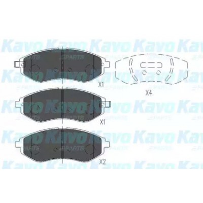 Комплект тормозных колодок, дисковый тормоз KBP1019 KAVO PARTS - купить в магазине запчастей по Украине