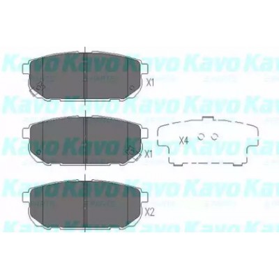 Комплект тормозных колодок, дисковый тормоз KBP4015 KAVO PARTS - купить в магазине запчастей по Украине