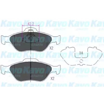 Комплект тормозных колодок, дисковый тормоз KBP4562 KAVO PARTS - купить в магазине запчастей по Украине