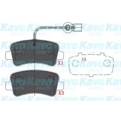 Комплект тормозных колодок, дисковый тормоз KBP6590 KAVO PARTS - купити в магазині запчастин по Україні