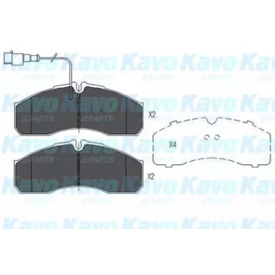 Комплект тормозных колодок, дисковый тормоз KBP6591 KAVO PARTS - купить в магазине запчастей по Украине